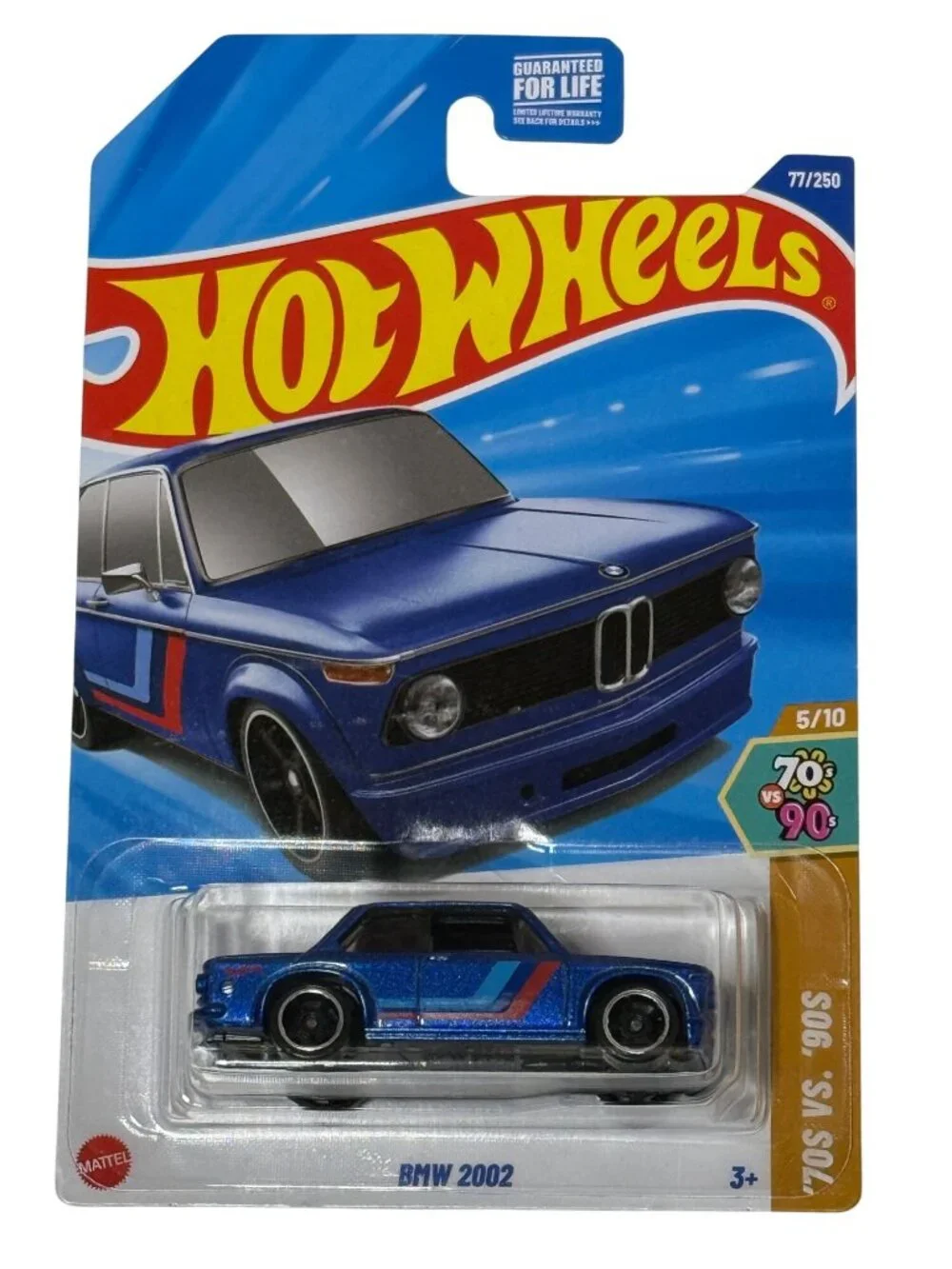Hot Wheels BMW 2002 70s vs 90s 77/250 Blue Diecast Car